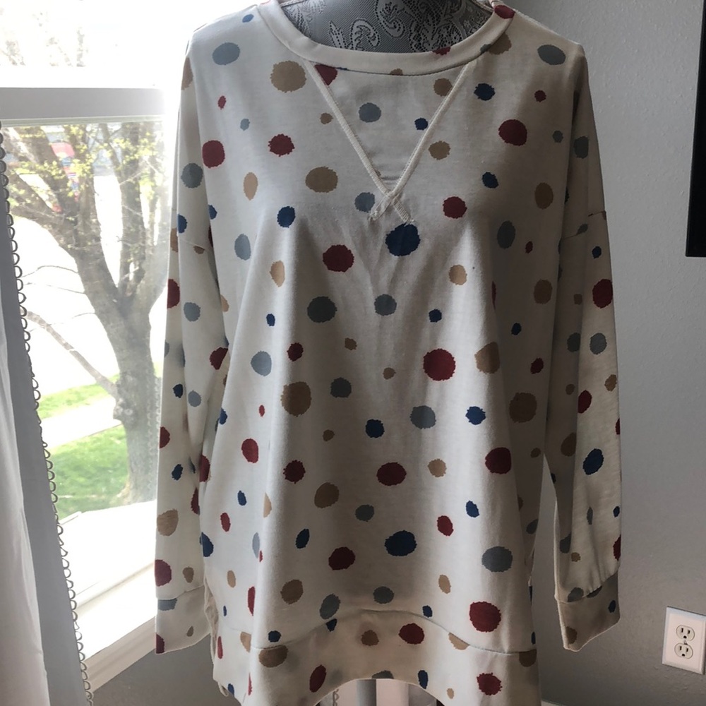 Long sleeve dot with polka dots